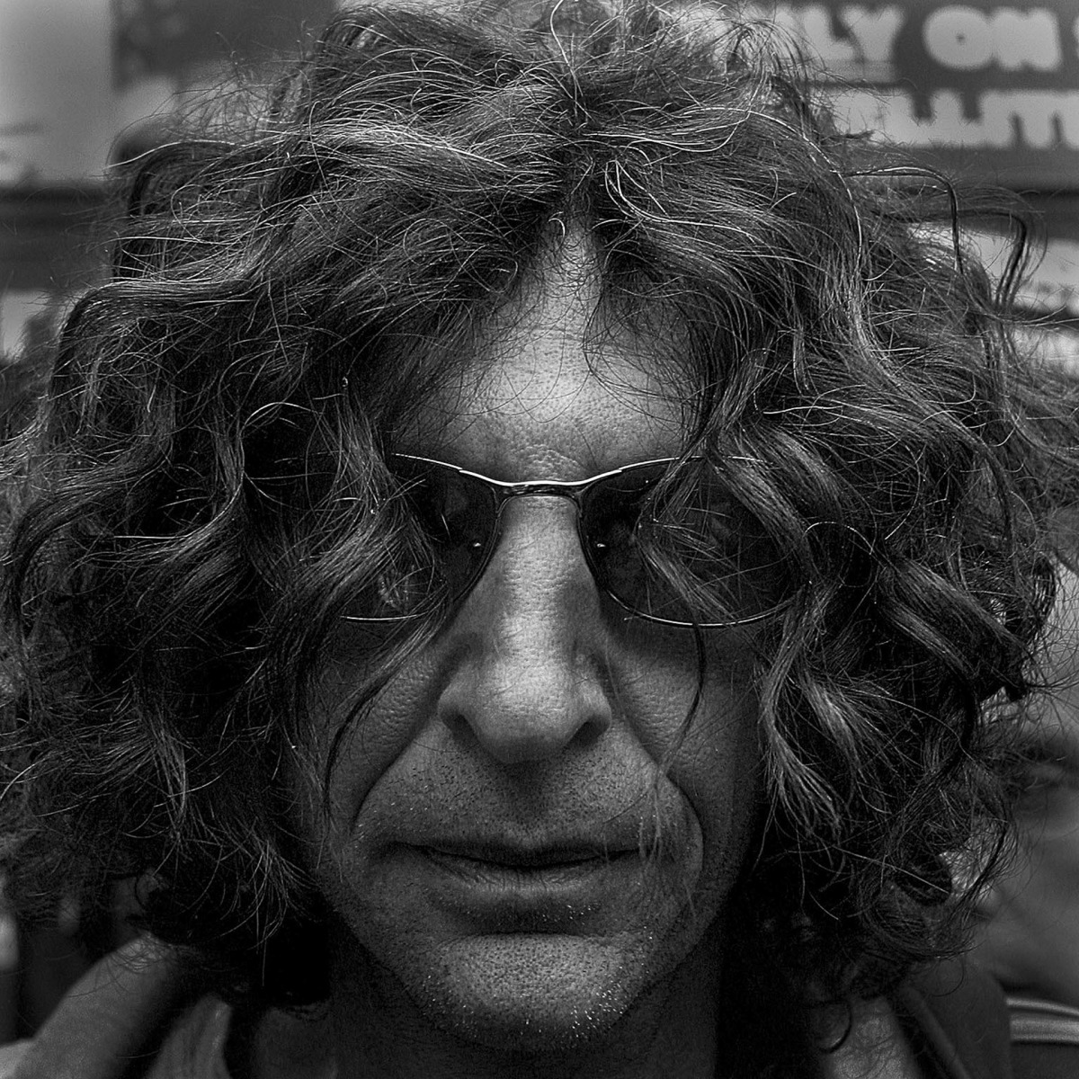Howard Stern at an event on Union Square where he distributed Sirius Boomboxes to celebrate his move to the digital radio station.